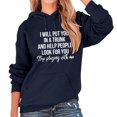 thumbnail image 2 of Sudadera con capucha de manga larga con cordón, holgada, cómoda, diseño de patrón de letras, sudadera de poliéster para mujer para uso diario, 2 of 6