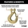 thumbnail image 2 of CURT 81910 1/2-Inch Forged Steel Clevis Slip Hook with Safety Latch, 35,000 lbs, 1-1/4-In Opening, 1/2" Pin, 2 of 5
