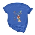 thumbnail image 2 of BUIgtTklOP Shirts for Women,Women Men Short Sleeve Merry Christmas Cartoon Deer Print Family Top T-Shirt Blue L, 2 of 6