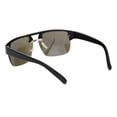 thumbnail image 4 of Minimal Mod Rectangular Half Rim Mens Plastic Designer Sunglasses Black Blue Mirror, 4 of 4