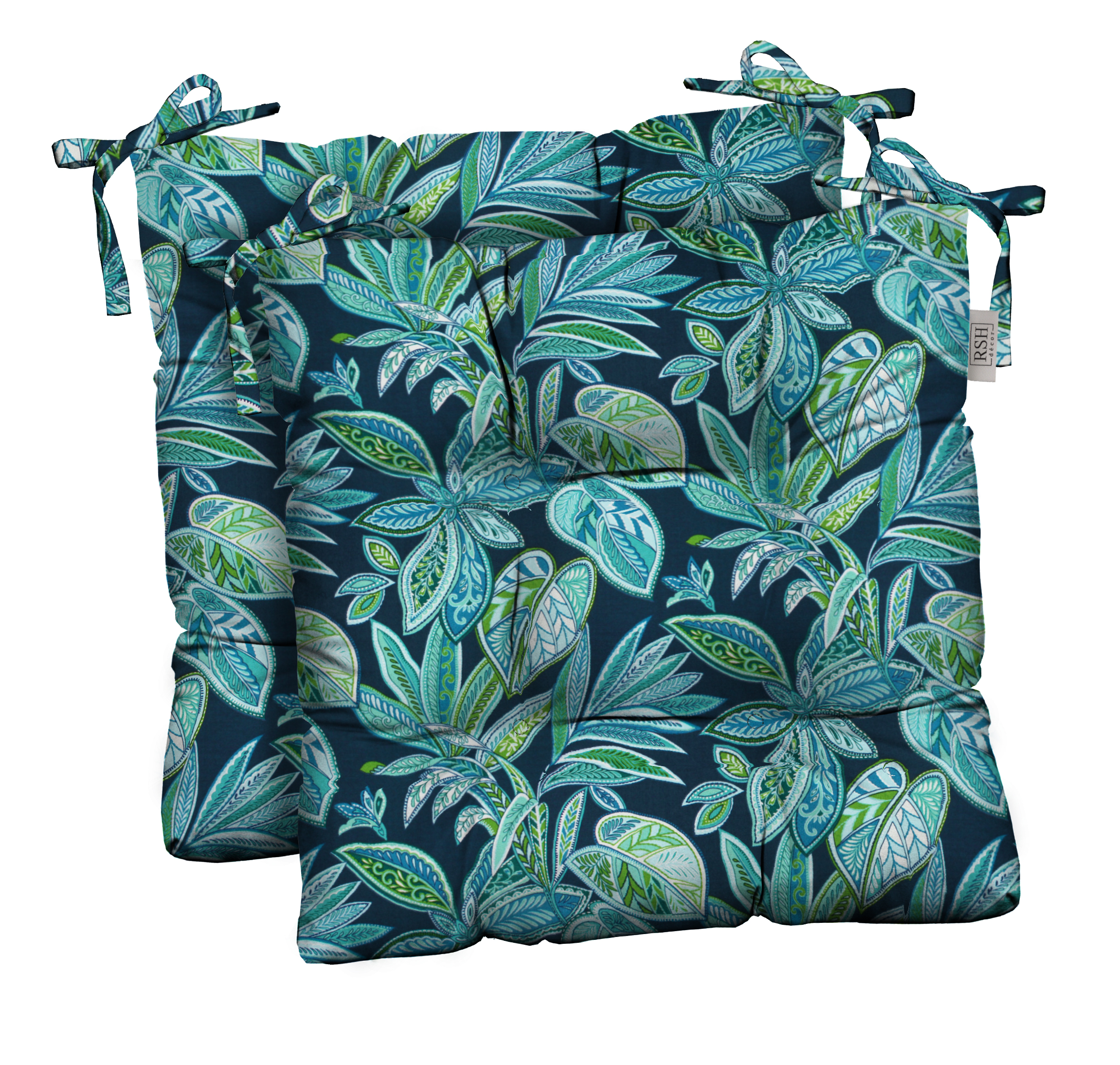 RSH Décor Indoor Outdoor Set of 2 Tufted Dining Chair Seat Cushions, 20