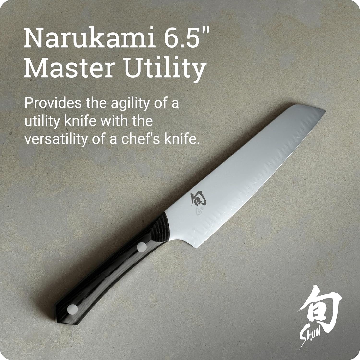 Shun Narukami 6.5" Master Utility Knife, Handcrafted Japanese Knife, Blue II Carbon Steel Core & San Mai Stainless Steel Cladding, Micarta Handle, Precision & Sharpness for Professional and Home Chef