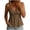 Brown, variant on Women's Tank Tops Solid Cami V Neck Padded Button Front Adjustable Strap Camisole for Casual Wear