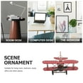 thumbnail image 3 of FRCOLOR Aircraft Model 1Pcs Red Biplane Shape For Table Ornament Living Room Bedroom Study Office, 3 of 8