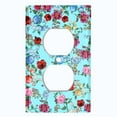 thumbnail image 2 of Metal Light Switch Plate Outlet Cover Colorful Floral Garden Wallpaper ROS035, 2 of 14