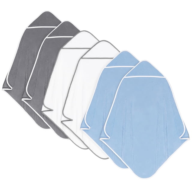 Orighty Juego de 6 Toallas con Capucha para Bebé 76x76 cm Algodón Suave