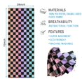 thumbnail image 2 of Gradient Color Checkered Pattern Hot Yoga Mat Towel Non Slip for Hot Yoga - Quick-Drying Yoga Mat Cover with 4 Corner Pockets with Travel Bag - Hot Yoga Towel Non Slip 74"x26", 2 of 6