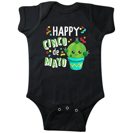 

Inktastic Happy Cinco de Mayo- cute cactus Gift Baby Boy or Baby Girl Bodysuit