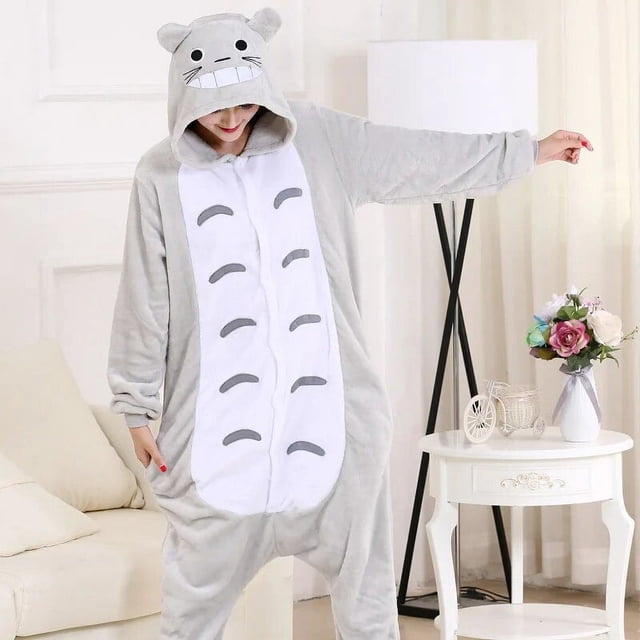 Kigurumi-Pijama de Totoro para mujer, ropa de dormir de una pieza con dibujos de animales, mono de regalo, disfraz de Cosplay
