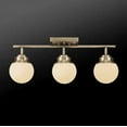 thumbnail image 2 of Globe Electric Mabel 3-Light Antique Brass Track Lighting with Frosted Glass Shades, Bulbs Included, 59767, 2 of 5