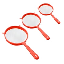 ACDANC Set of 3 Multi Purpose Plastic Strainers with Handle Sieve Mesh Colander Flour Kitchen