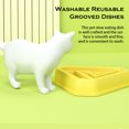 thumbnail image 3 of Greeniant Comedero para mascotas pequeñas de forma Triangular, antiderrames lento, cuencos portátiles antideslizantes para animales, platos antiasfixia, Suministros para gatos Naranja Greeniant PT003993-03, 3 of 6