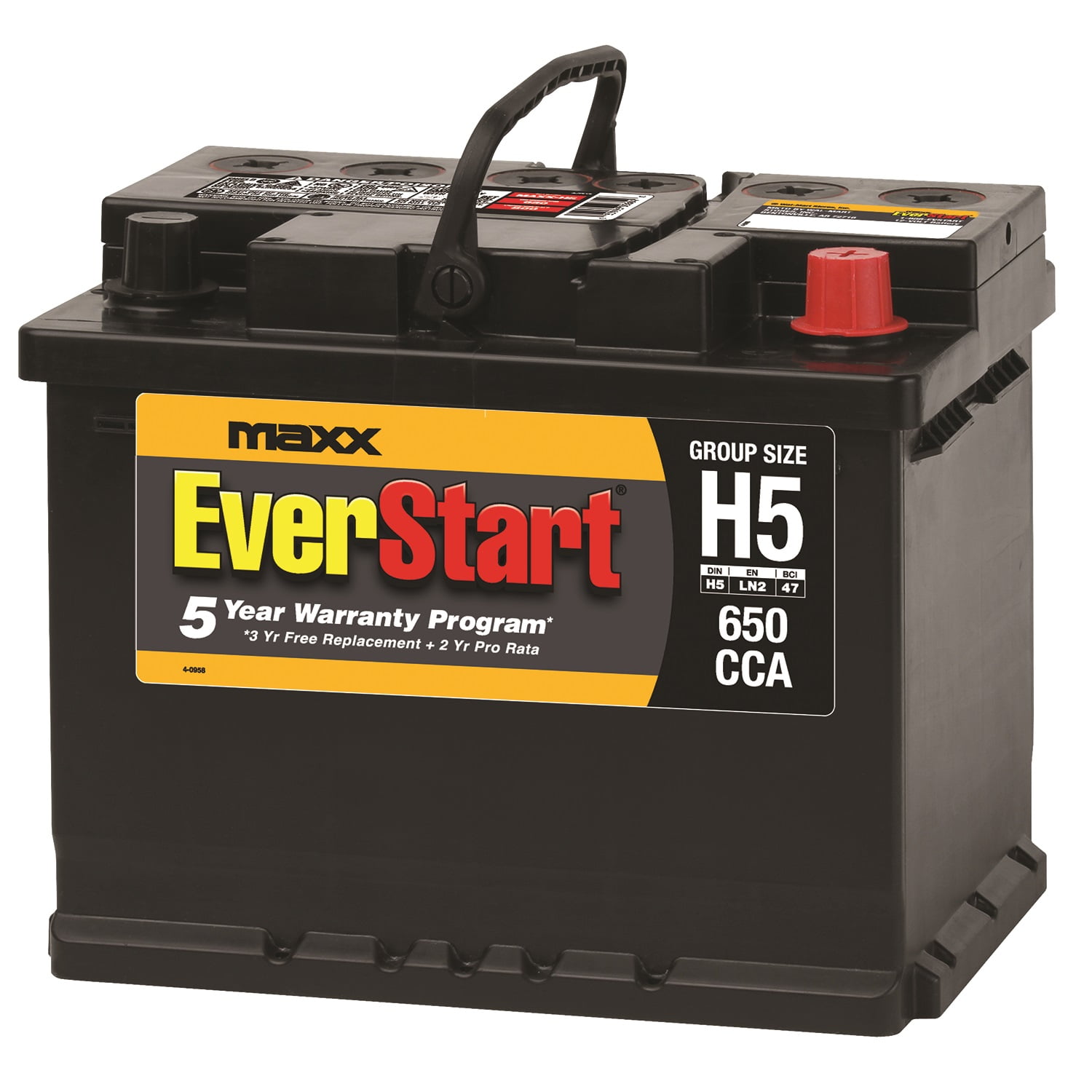 EverStart Maxx Lead Acid Automotive Battery, Group Size H5 (12 Volt/650 CCA)