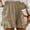 Khaki, variant on SDJMa Summer Mini Skorts with Shorts Pockets for Running Casual Fashion Womens Plus Size Casual Elastic Waist Pocket Loose Solid Shorts Pants