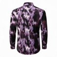 thumbnail image 4 of Moon Logo Mens Shirts Long Sleeve Buttons V-Neck Hawaiian Shirt Top, 4 of 4