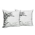 thumbnail image 6 of Ambesonne Asian Themed Throw Pillow Cover 2 Pack, Monochrome Art Leaves, 16", White and Black, 6 of 6