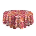 thumbnail image 5 of Pioneer Flower Floral Print Pattern Round Tablecloth 60"x60",Wrinkle Wipeable Table Cloth for Kitchen Dining Room Picnic Patio Party, 5 of 6