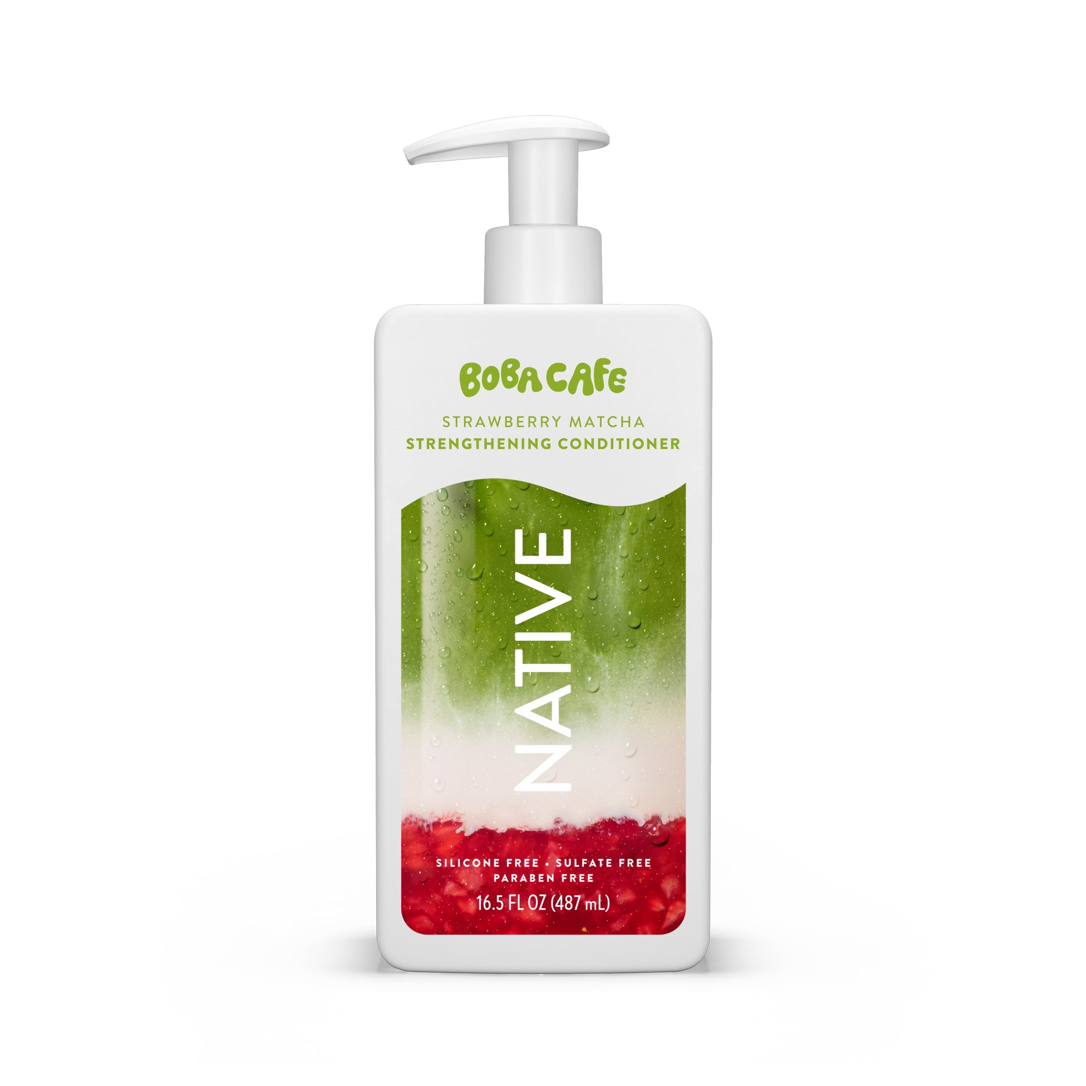 Native Strengthening Conditioner, Limited Edition Strawberry Matcha,  Silicone Free Conditioner for Women and Men, Boba Café, 16.5 fl oz