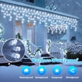 thumbnail image 2 of 99ft Christmas Icicle Lights, Curtain Fairy Icicle String Lights with 228 Drops, Led Christmas Twinkle Lights for Holiday, Party, Christmas Decorations, White, 2 of 7