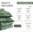 thumbnail image 5 of Regency Heights King Size Comforter Sets, Olive Bed in a Bag King, 9 Pieces Bedding Comforter Set with Bed Sheets and Side Pockets, 5 of 9