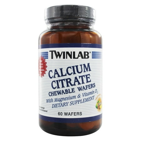 Twinlab Le citrate de calcium avec du magnésium et de la vitamine D agrumes - 60 gaufrettes Croquer