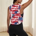 thumbnail image 6 of cocolona Patriotic Shirts for Women 4th of July Summer Sleeveless Crop Gym Yoga Workout Tank Tops, 6 of 7