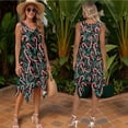 thumbnail image 6 of Psesaysky Christmas Dress for Women Sleeveless A Line Flared Beach Sundress Candy Cane Couple Matching Outfit Short Sleeve Shirts for Men Ugly Christmas Costume Plus Size, 6 of 7