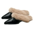 thumbnail image 2 of Xinyolin Women Warm Non-Slip Flat Closed Pointed Toe Slip-on Mules Sandals Slippers Shoes, 2 of 7