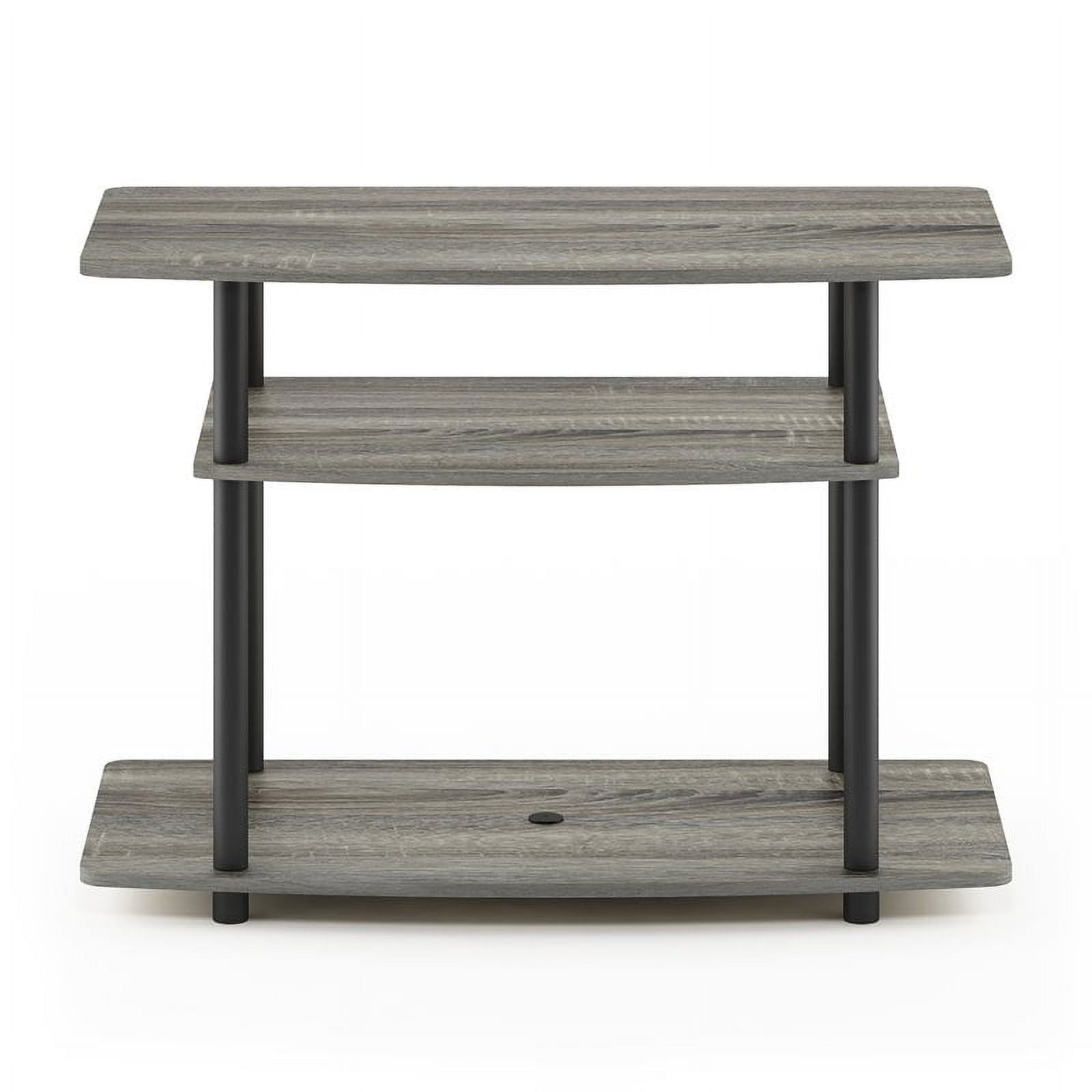 Furinno TURN-N-TUBE No Tools Wood 3-Tier TV Stand for TV up to 32" in Oak Gray