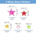 thumbnail image 2 of Uxcell 595 Pcs Gems Stickers for Crafts, 5 Sheet Self-Adhesive Gems Bling Star Circular Rhinestone Stickers, Multicolor, 2 of 5