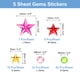 thumbnail image 2 of Uxcell 595 Pcs Gems Stickers for Crafts, 5 Sheet Self-Adhesive Gems Bling Star Circular Rhinestone Stickers, Multicolor, 2 of 5