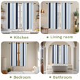 thumbnail image 6 of Navy Blue Aqua Striped Kitchen Curtains, Farmhouse Stripe Art Light Filtering Window Curtain Panels, 2Pcs Rod Pocket Window Treatments Set for Living Room Bathroom Bedroom 42x63 Inches, 6 of 9
