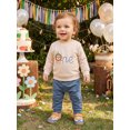thumbnail image 4 of RUINIXCW Baby Boy 1st Birthday Outfits Letter Embroidery Crew Neck Sweatshirt Pants, 4 of 7