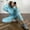Blue, variant on BLOCLOALO 2 Piece Lounge Set Long Sleeve Pullover Hoodie Sweatshirts Casual Solid Color Trousers Sweatershirt Sports Suit Sweatpants and Sweatshirt Set Plus Size Workout Sets Travel Outfits Blue M