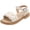 Beige, variant on Girls White Sandals Girl's Sandals Dressy Ankle Strap Sandal Open Toe Bridal Slides Flats Summer Cute Vacation Sandals(Beige,13.5 Little Kid)