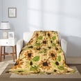 thumbnail image 2 of Fuzoiu Sunflowers Print Flannel Throw Blanket,Light Weight Warm Decorative,Throw Blanket Cover for Sofa, Couch, Bedroom,Travel-40"x30", 2 of 6