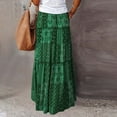 thumbnail image 4 of Clearance under 10$ Sevevn Women's Bohemian Style Loose Fitting Casual High Waisted Half Length Skirt Clearance Sales Online Deals Green XL, 4 of 6