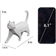 thumbnail image 3 of Geometric Knick Knacks Cat Statue - Modern Resin Sculpture for Home Decor Minimalist Bookshelf Desk Figurine Small White Trinkets for Shelf Decor Office Decoration Accent 6x5x1.6 Inches, 3 of 4