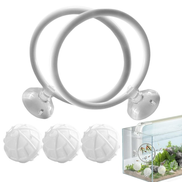 Pet Aquarium Training Ring and Bio Filter Media Kit for Tank Water Cleaning and Enrichment Activities