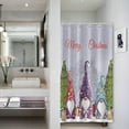 thumbnail image 3 of 36x72 Inch Merry Christmas Long Shower Curtains Gnome Xmas Tree Polyester Bath Curtain Winter Holiday Stall Size Shower Curtain for Kids Bathroom Decor Fabric with Hooks, 3 of 6