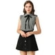thumbnail image 2 of Blusa Abotonada Allegra K con Volantes Cuello Vuelto Negro XL, 2 of 6