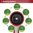 thumbnail image 3 of Garden Hose Nozzle, Heavy Duty Metal Water Hose Nozzle with 7 Adjustable Spray Patterns, High Pressure Hand Sprayer with Flow Control, Best for Watering Plants & Lawns, Washing Cars & Pets, Red, 3 of 14