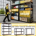 thumbnail image 2 of ZEUKMXOO 2250LBS Garage Shelving Unit, 5-Tier Adjustable Metal Storage Shelves, Heavy Duty Shelf Rack for Basement, Garage, Pantry, Warehouse, Kitchen （72" H*36" W*16" D）, 2 of 6