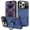 Blue, variant on Hybrid Case for iPhone 16, 360 Rotating Kickstand Case with Wireless Charging MagSafe Shockproof Military Grade Drop Protection Phone Case Cover for iPhone 16 6.1-inch,Purple,For iPhone 16