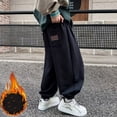 thumbnail image 5 of Byoo Boys Jogger Pants Casual Baggy Wide Leg Straight Fit Trousers with for Kids Comfortable Sportswear,Black, 5 of 5