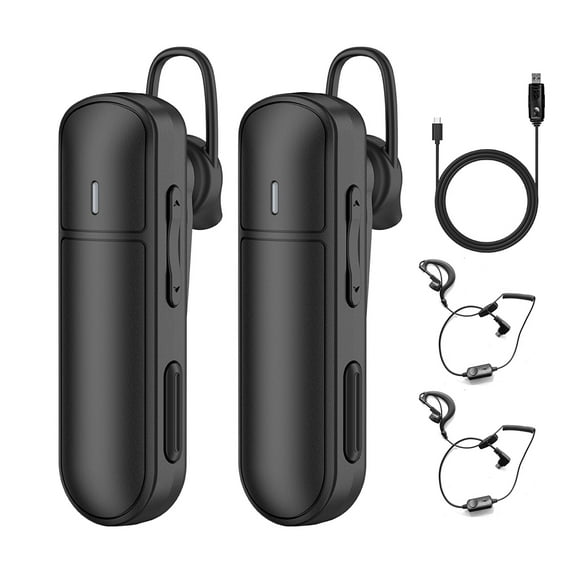 CBCBTWO GT-268 Earhook Walkie Talkie, Super Mini Walkie Talkies,With Earpiece Programming Cable,Two Way Radio Portable FM Transceiver,for Restaurants Supermarket Hospital,2 Pack