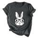 thumbnail image 1 of Camiseta de mujer, divertida y bonita camiseta de manga corta, camiseta con estampado de mariposa, blusa con estampado de conejo, regalo para mujer Pompotops  hfajkhk127689, 1 of 7