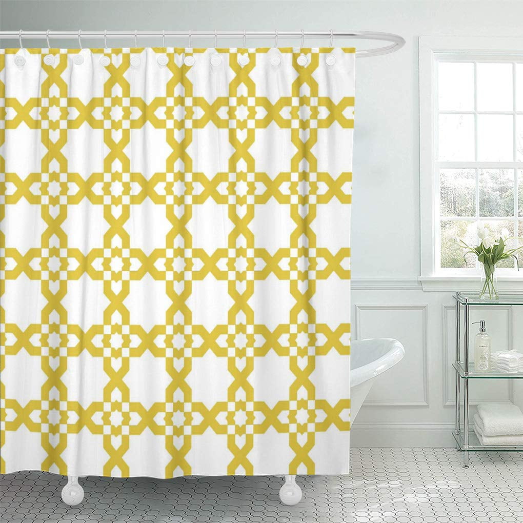 CYNLON Patio Spanish Moroccan Fretwork Bathroom Decor Bath Shower