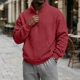 thumbnail image 2 of Men's Quarter Zip Sweatshirt Stand Collar Pullover Top with Kangaroo Pocket Relaxed Casual Fall Sweatshirts, 2 of 6