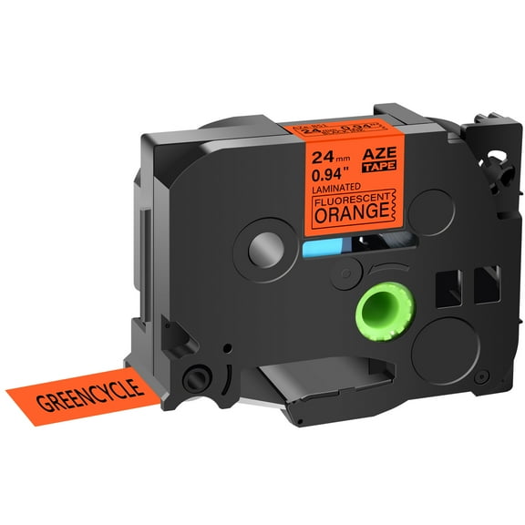 GREENCYCLE 1 Pack Compatible for Brother TZe-B51 TZ-B51 TZB51 TZeB51 TZe Tape 24mm 1'' Laminated Black on Fluorescent Orange Label Tapes Cassette use in Ptouch Labeler Label Maker